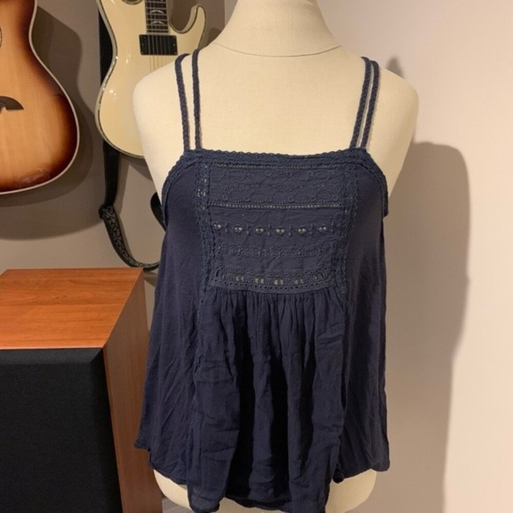 American Eagle Outfitters size small navy tank. Has great strappy back.